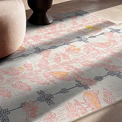 Tapis tissé à plat - Luanda (rose/multicolore)