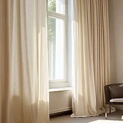 Vorhänge - Gardine in Leinenoptik Andrada (braun)