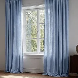 Rideaux - Rideau imitation lin Andrada (bleu foncé)