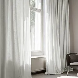 Vorhänge - Gardine in Leinenoptik Andrada (weiß)