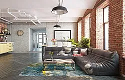 Wilton-Teppich - Mira (gelb-blau)