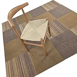 Teppichboden - Almeria Teppichfliesen 24 Stk. (unregelmäßig gestreift braun)