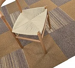 Teppichboden - Almeria Teppichfliesen 24 Stk. (unregelmäßig gestreift braun)