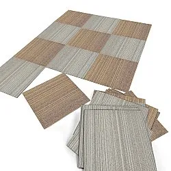 Teppichboden - Almeria Teppichfliesen 24 Stk. (unregelmäßig gestreift braun)