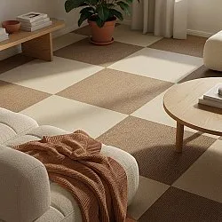 Teppichboden - Almeria Teppichfliesen 24 Stk. (gestreift braun)