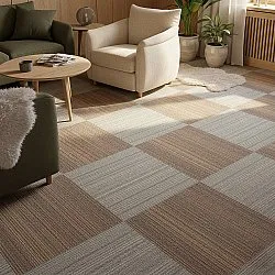 Teppichboden - Almeria Teppichfliesen 24 Stk. (unregelmäßig gestreift grau)