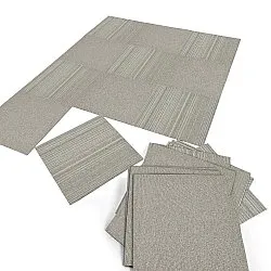 Teppichboden - Almeria Teppichfliesen 24 Stk. (unregelmäßig gestreift grau)