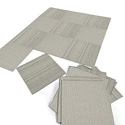 Teppichboden - Almeria Teppichfliesen 24 Stk. (unregelmäßig gestreift grau)