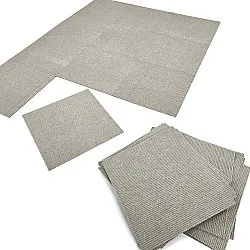 Teppichboden - Almeria Teppichfliesen 24 Stk. (gestreift grau)