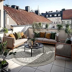 Runde Teppiche - Indoor/Outdoor Malcolm (grau)