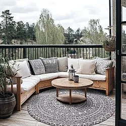 Rund Teppich - Brussels Diamond (grau)