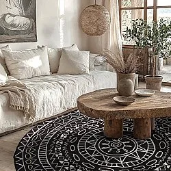 Rund Teppich - Brussels Diamond (schwarz)