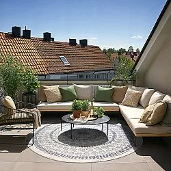 Runde Teppiche - Indoor/Outdoor Malcolm (blau)