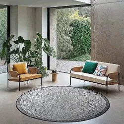 Rund Teppich - Monsaraz (schwarz)