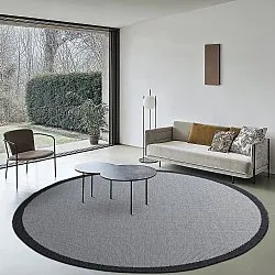 Rund Teppich - Sortelha (schwarz)