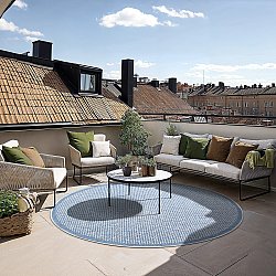 Rund Teppich - Tromsø (blau)