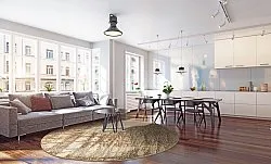 Rund Teppich - Junes (gold)