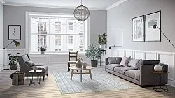 Wilton-Teppich - Sevgi (grau/weiß)