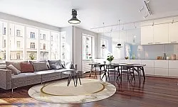 Rund Teppich - Cerasia (beige/weiß/gold)