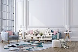 Rund Teppich - Feres (grau/beige/bunt)