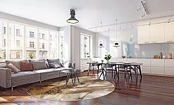 Rund Teppich - Padova (braun/weiß/gold)