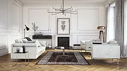 Wilton-Teppich - Kuba (schwarz/weiß)