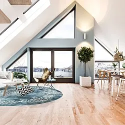 Rund Teppich - Santi (blau/beige)