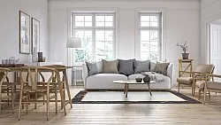 Wilton-Teppich - Cerasia (schwarz/weiß/gold)