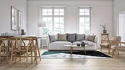 Wilton-Teppich - Savino (schwarz/weiß/grün)