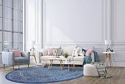 Rund Teppich - Vinadio (blau/gold)