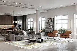 Wilton-Teppich - Cesina (stone/weiß/gold)