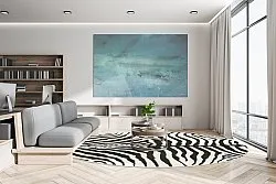 Rund Teppich - Zebra (schwarz/weiß)