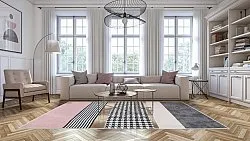 Tapis Wilton - Esme (rose/multicolore)