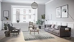 Wilton-Teppich - Ovada (schwarz/weiß)