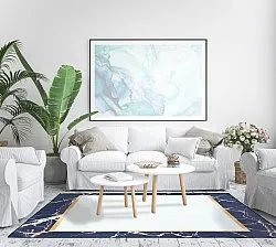 Wilton-Teppich - Cerasia (blau/weiß/gold)