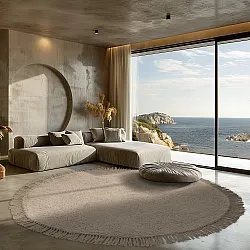 Runde Teppiche - Alba Natural Cotton Shaggy (beige)