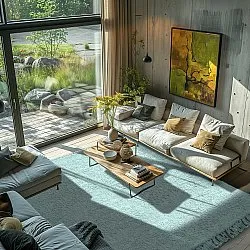 Hochflorteppiche - Alba Natural Cotton Shaggy (türkis)