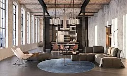 Rund Teppich - Artena (blau)