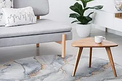 Tapis rond - Genova (gris/blanc/doré)