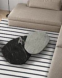 Tapis en coton - Helle (blanc cassé/noir)