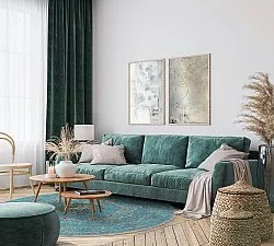 Rund Teppich - Lainey (blau)