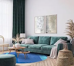 Rund Teppich - Asti (blau)