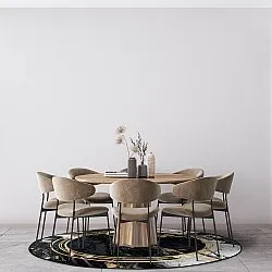 Tapis rond - Emery (noir)