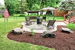 Runde Teppiche - Indoor/Outdoor Havana (dunkelblau/multi)