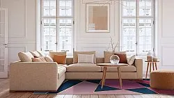 Tapis Wilton - Jade (bleu foncé/rose)