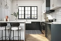 Kunststoffteppiche - Kensington (schwarz/weiß)