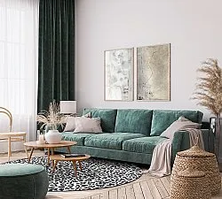 Runde Teppiche - Leopard (schwarz/weiß)