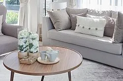 Tapis rond - Rosia (bleu/gris)