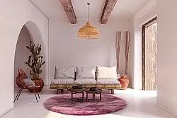 Runde Teppiche - Aranga Super Soft Fur (rose)