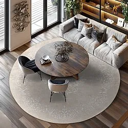 Tapis rond - Santi (beige/blanc)